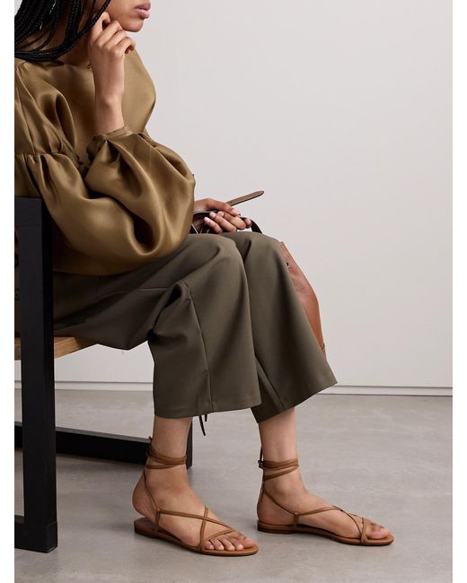 Aeyde Brown Penny Leather Sandals