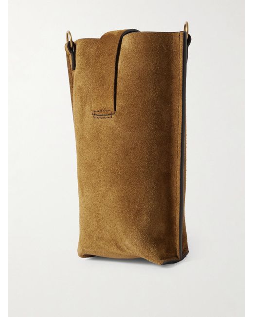 Metier Brown Minimalist Double Suede Shoulder Bag