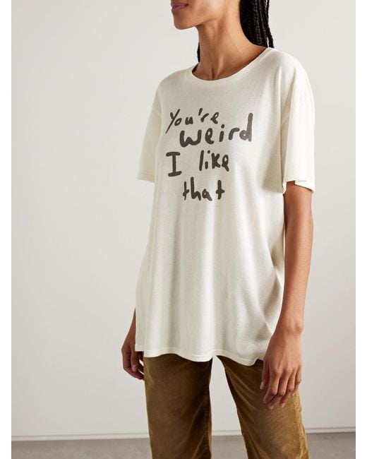 R13 Natural You'Re Weird Boy T-Shirt Aus Jersey Aus Einer Baumwoll-Kaschmirmischung Mit Print