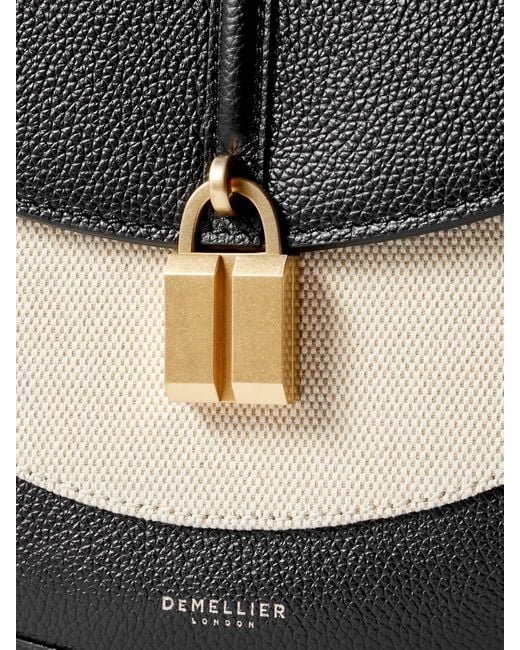 DeMellier London Black The Siena Saddle Schultertasche Aus Leder Und Canvas