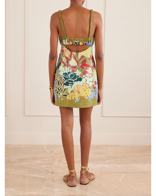 ALÉMAIS White Solstice Printed Organic Cotton Mini Dress