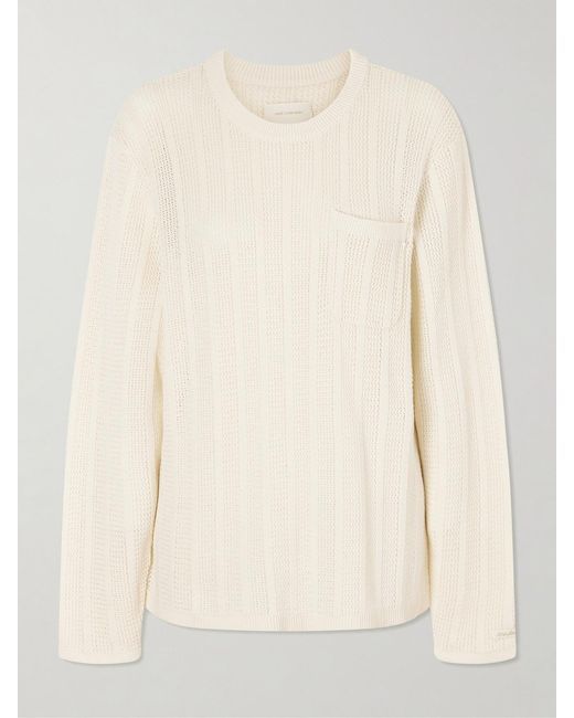 Aimé Leon Dore Natural Open-Knit Cotton Sweater