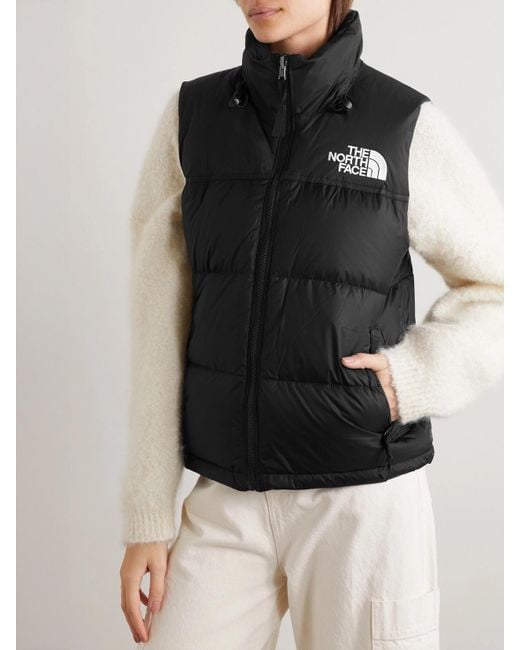 The North Face Black 1996 Retro Nuptse Gesteppte Daunenweste Aus Beschichtetem Ripstop