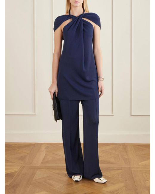 Lanvin Blue Knitted Wide-Leg Pants