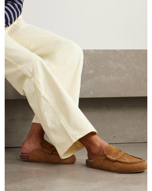 J.W. Anderson Brown Stitch Ribbed Nubuck Mules
