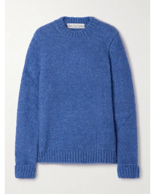 God's True Cashmere Blue Cloud Cashmere-Bouclé Sweater