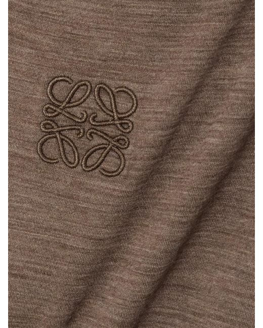 Loewe Brown Anagram Maxikleid Aus Jersey Aus Einer Wollmischung Mit Twist-Detail Und Stickerei