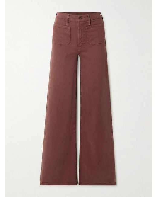 Mother Purple The Patch Pocket Undercover Sneak High-Rise Wide-Leg Jeans