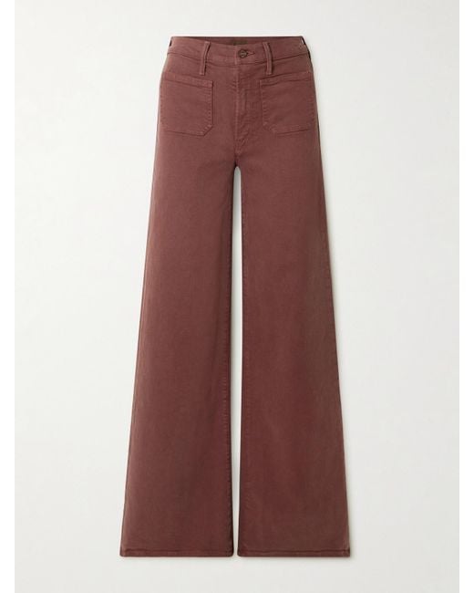Mother Purple The Patch Pocket Undercover Sneak High-Rise Wide-Leg Jeans