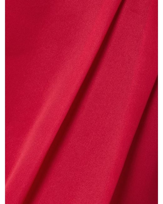 Khaite Red Lucian Pleated Silk-Organza Maxi Skirt