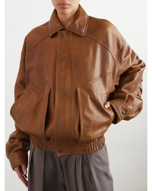 Saint Laurent Brown Leather Jacket