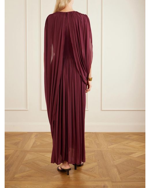 FFORME Red Kahlo Asymmetric Draped Crepe Dress