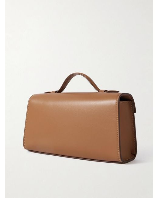 SAVETTE Brown Symmetry Pochette Leather Tote
