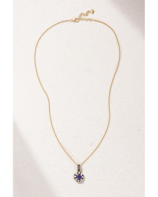 AMRAPALI LONDON Natural Kette Aus 18 Karat Mit Rhodiumauflage, Diamanten Und Saphir