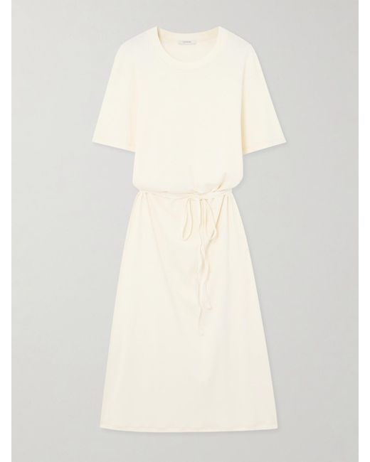 Lemaire Natural Midikleid Aus Baumwoll-Jersey Mit Bindegürtel