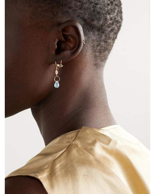 Melissa Joy Manning Natural 14-Karat Recycled, Aquamarine And Diamond Earrings