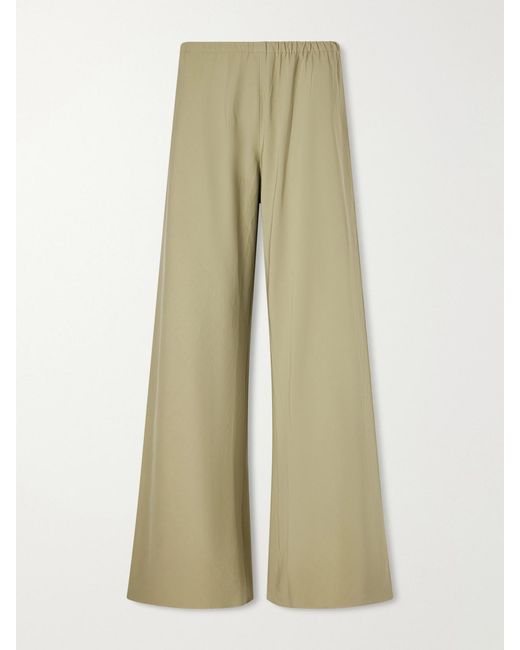 La Ligne Natural Colby Cotton-Poplin Wide-Leg Pants