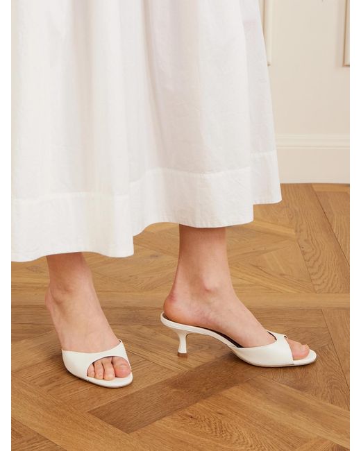 Staud Natural Brigitte Leather Mules