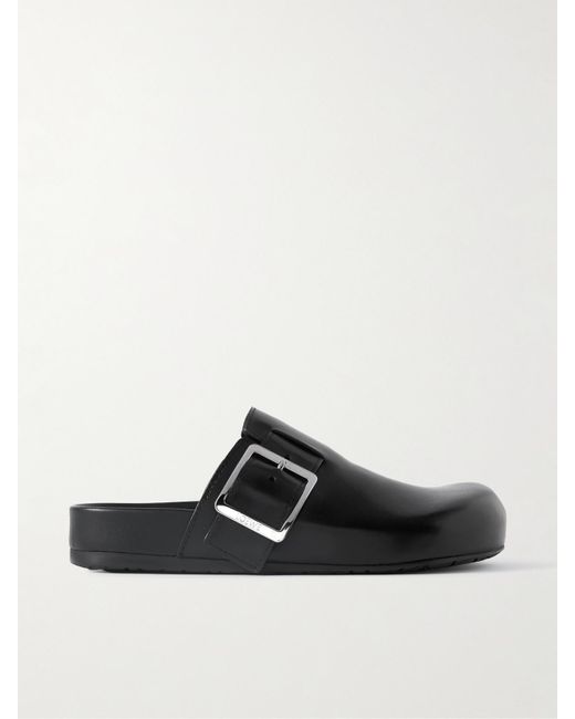 Loewe Black Ease Clogs Aus Leder Mit Schnalle