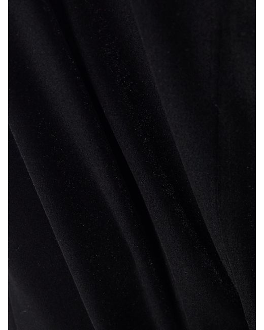 Galvan Black Vesper Satin-Trimmed Velvet Jumpsuit