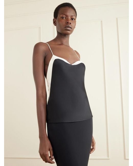 Tom Ford Black Two-Tone Satin Camisole