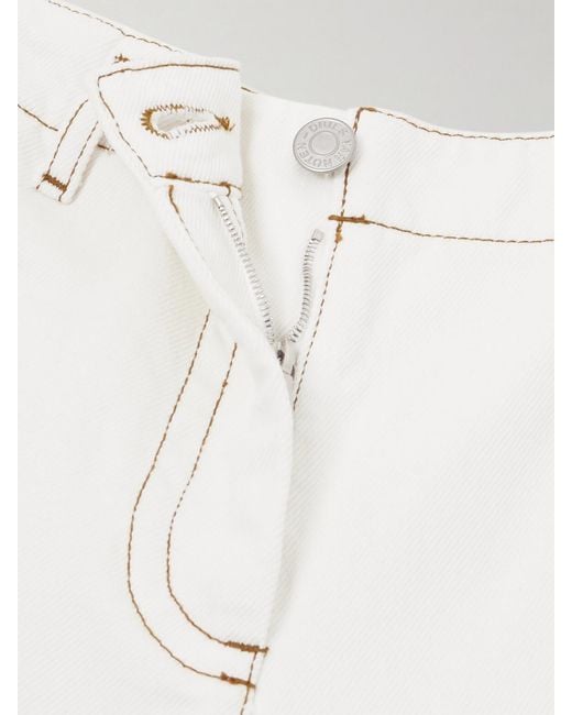 Dries Van Noten White Parchia Low-Rise Straight-Leg Jeans