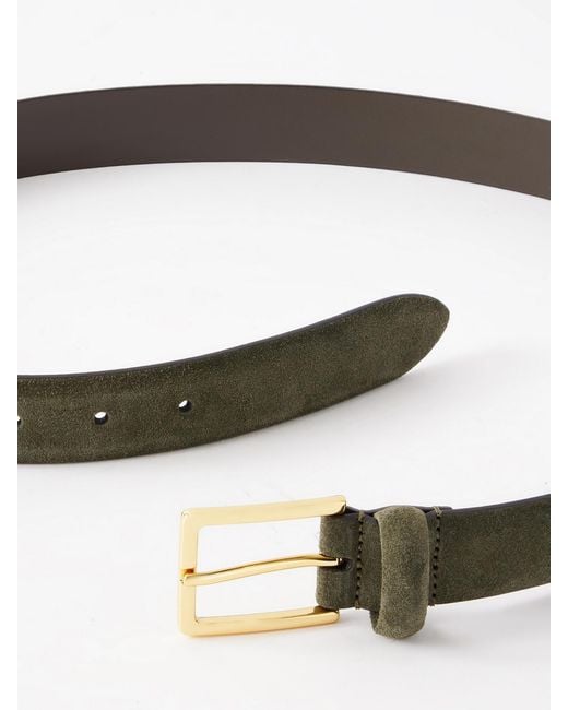 Andersons Green Narrow Suede Belt
