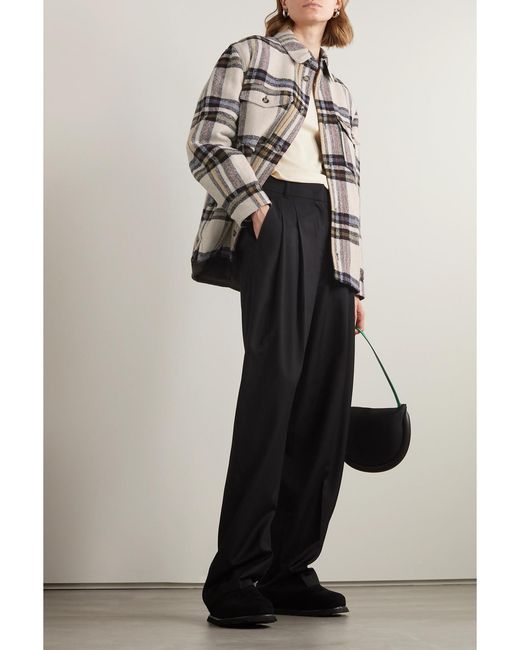 Isabel Marant Natural Ervey Checked Flannel Jacket