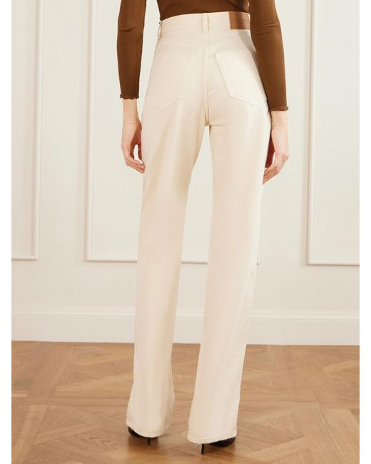 Saint Laurent White High-Rise Wide-Leg Jeans