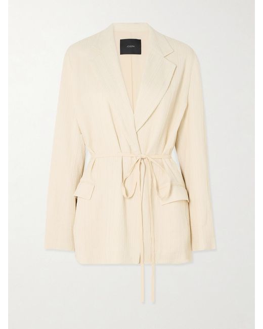 Joseph Natural Gibellina Amelot Belted Jacquard Blazer
