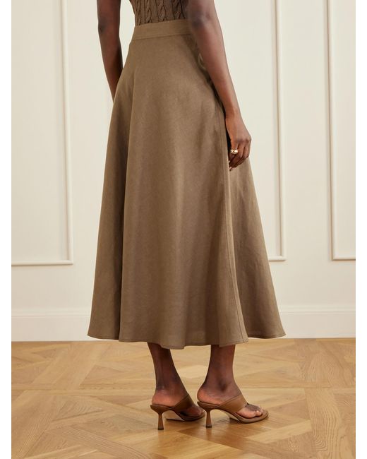Ralph Lauren Natural Kenzie Linen Maxi Skirt