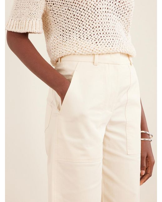 Joseph White Jaber Cotton-Blend Straight-Leg Pants