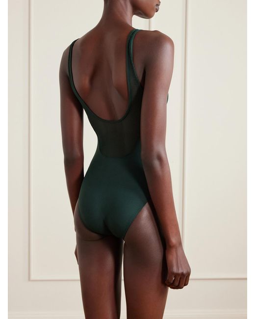 Eres Green Charisme Mesh Panel Swimsuit