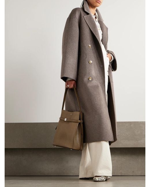 Manteau Oversize À Double Boutonnage En Laine Et Cachemire Mélangés Borneo Loulou de Saison en coloris Gray