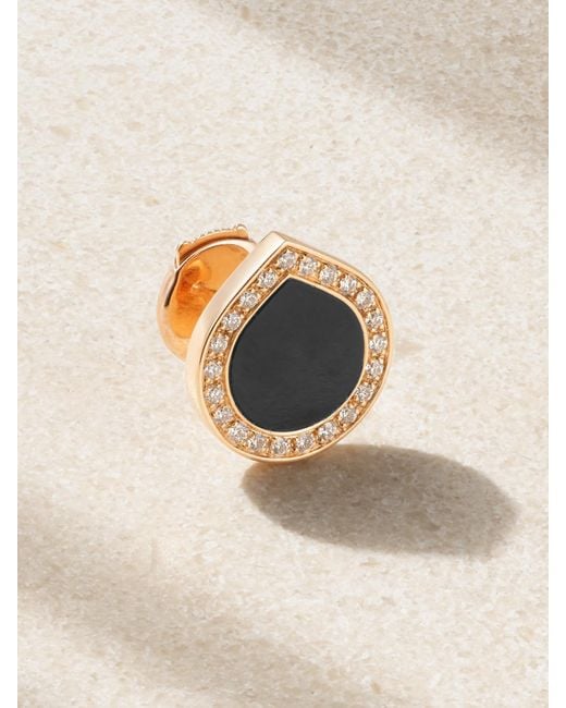 Repossi Natural Antifer 18-Karat Rose, Onyx And Diamond Single Earring