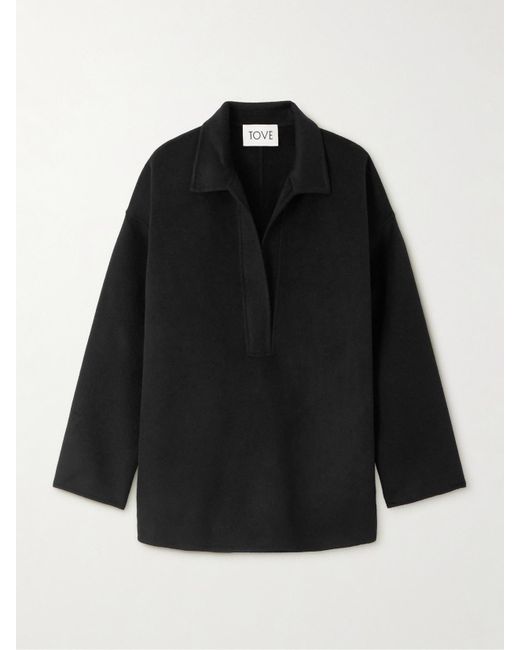 TOVE Black Deryn Oberteil Aus Einer Wollmischung Mit Polokragen
