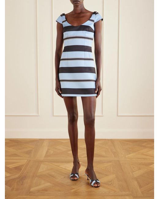Manolo Blahnik Natural Emilia Wickstead Callamu 50 Striped Grosgrain Mules