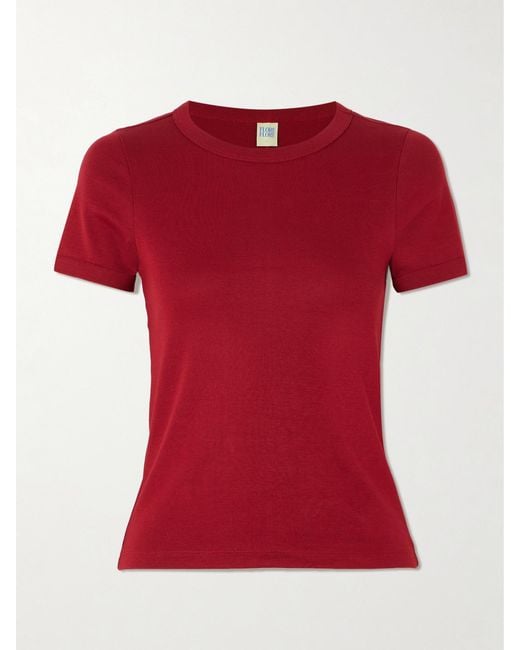 Flore Flore Red Car Ribbed Organic Cotton-Jersey T-Shirt