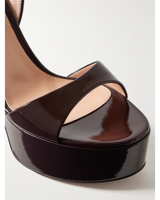 Gianvito Rossi White Nancy 110 Patent-Leather Platform Sandals