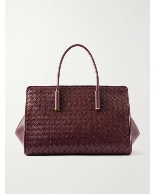 Bottega Veneta Purple Barbara Intrecciato Leather Shoulder Bag