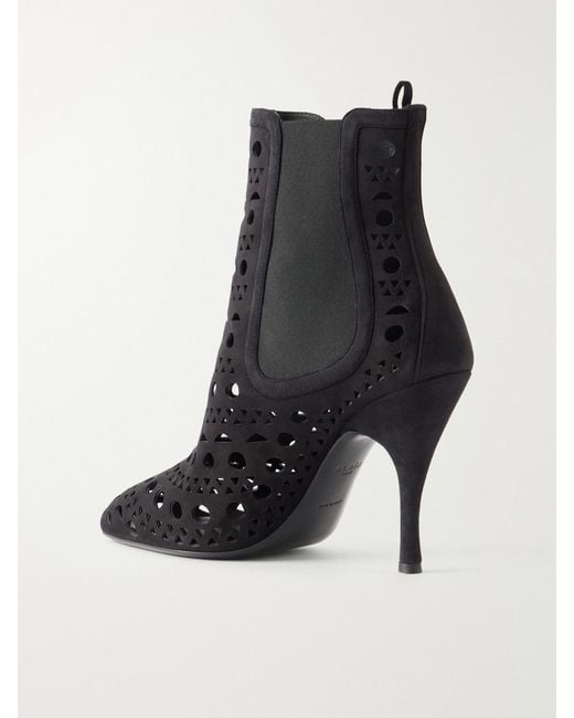 Alaïa Black Vienne 100 Suede Ankle Boots