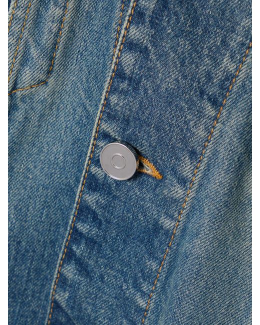 Alaïa Blue Belted Denim Peplum Jacket