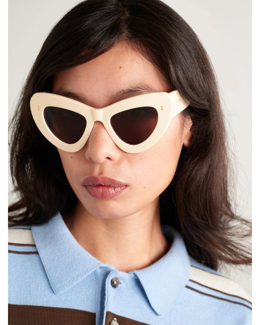J.W. Anderson Natural Butterfly Cat-Eye Acetate Sunglasses