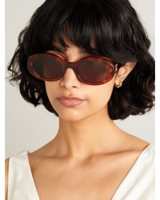 Céline Brown Triomphe Sonnenbrille Mit Ovalem Rahmen Aus Azetat