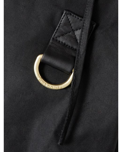 Barbour Black Reighton Corduroy-Trimmed Waxed-Cotton Jacket