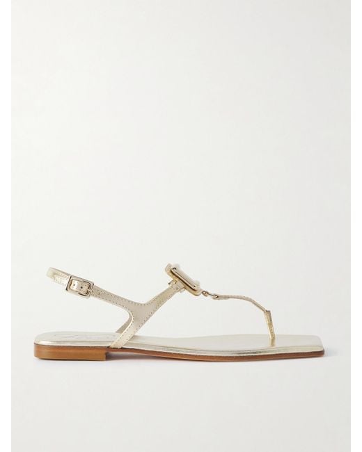 Roger Vivier Natural Viv By The Sea Sandalen Aus Metallic-Leder