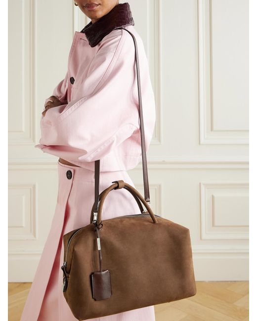 Max Mara Brown Tote Aus Veloursleder Mit Lederbesätzen