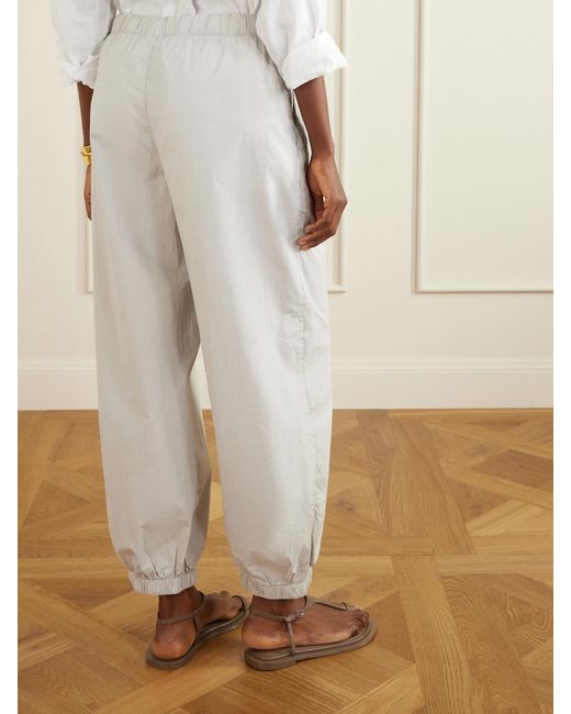James Perse White Cotton-Blend Poplin Balloon Pants