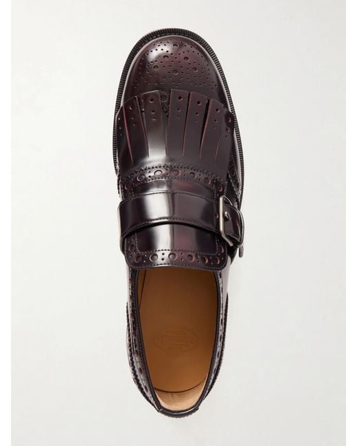 Church's Red Phillis Fringed Leather Brogues