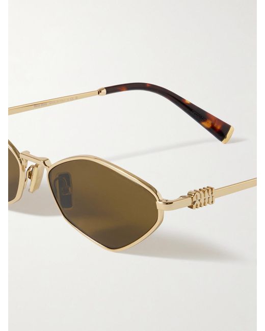 Miu Miu Natural Hexagon-Frame-Tone Sunglasses